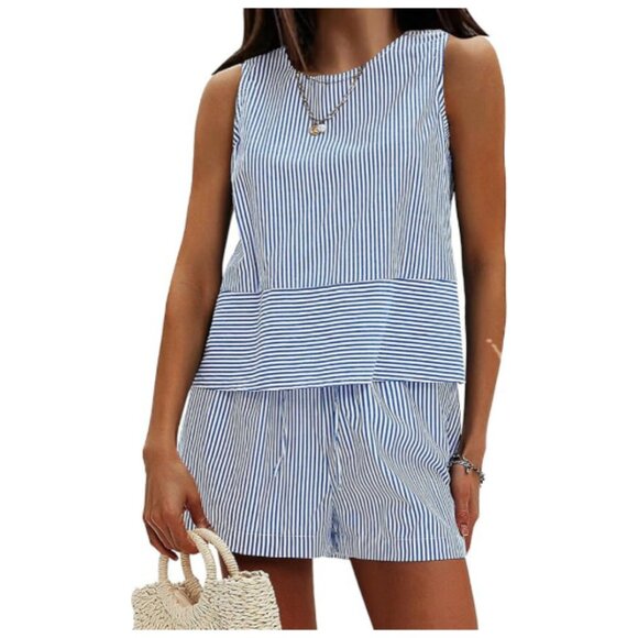 **EXLURA** Women's Summer 2 Piece Outfit Shorts & Top Medium NWT - Picture 2 of 5